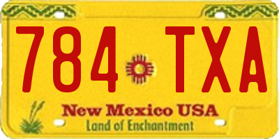 NM license plate 784TXA