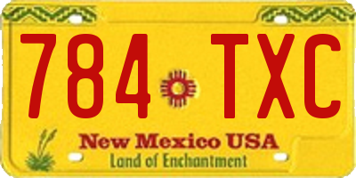 NM license plate 784TXC