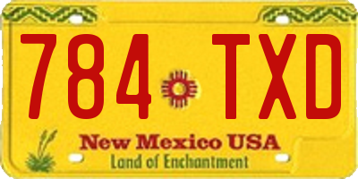 NM license plate 784TXD