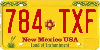 NM license plate 784TXF