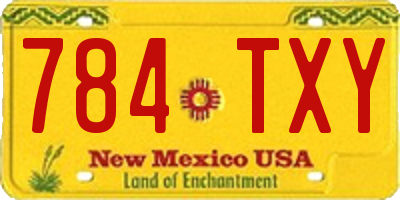 NM license plate 784TXY