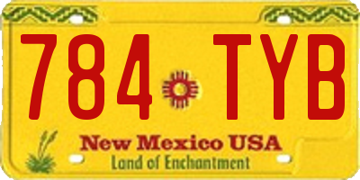 NM license plate 784TYB