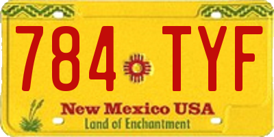 NM license plate 784TYF
