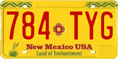 NM license plate 784TYG