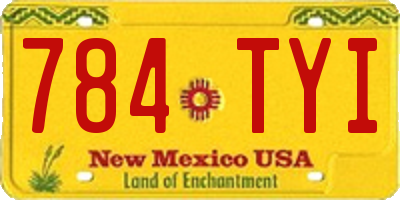 NM license plate 784TYI
