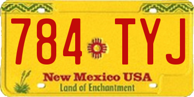 NM license plate 784TYJ