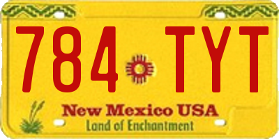 NM license plate 784TYT