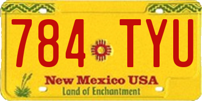 NM license plate 784TYU
