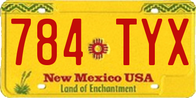 NM license plate 784TYX