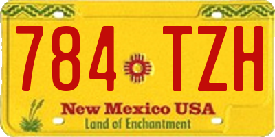 NM license plate 784TZH