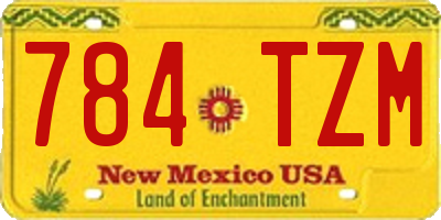 NM license plate 784TZM