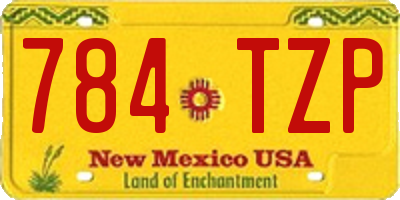 NM license plate 784TZP