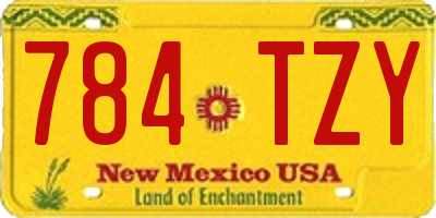 NM license plate 784TZY