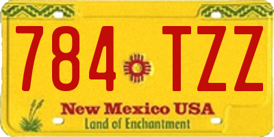 NM license plate 784TZZ