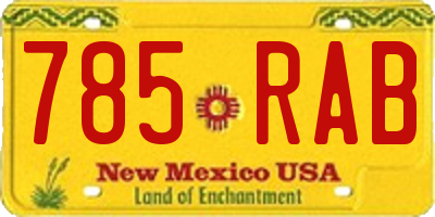 NM license plate 785RAB