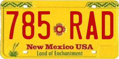 NM license plate 785RAD