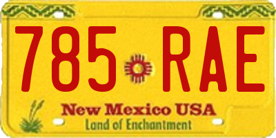 NM license plate 785RAE