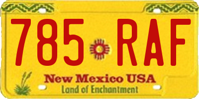 NM license plate 785RAF