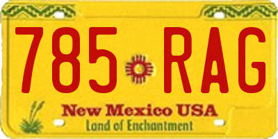 NM license plate 785RAG