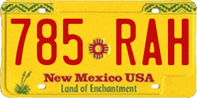 NM license plate 785RAH