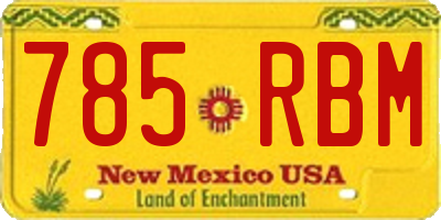 NM license plate 785RBM