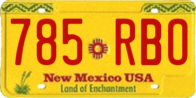 NM license plate 785RBO