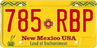 NM license plate 785RBP