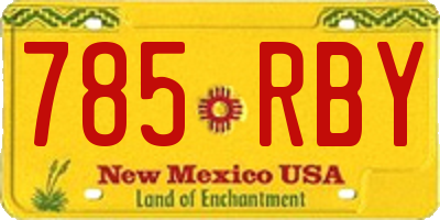 NM license plate 785RBY