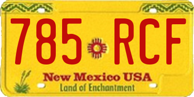 NM license plate 785RCF