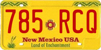 NM license plate 785RCQ