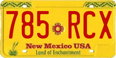 NM license plate 785RCX