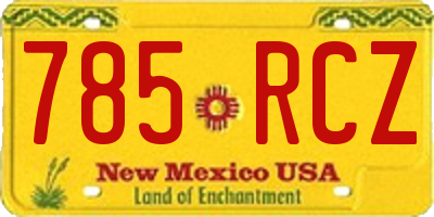 NM license plate 785RCZ