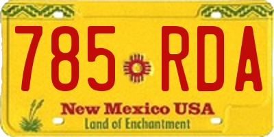 NM license plate 785RDA