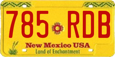 NM license plate 785RDB