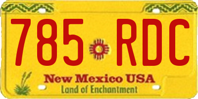 NM license plate 785RDC