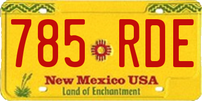 NM license plate 785RDE