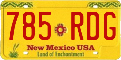 NM license plate 785RDG