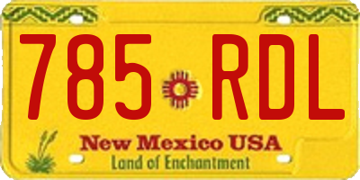 NM license plate 785RDL