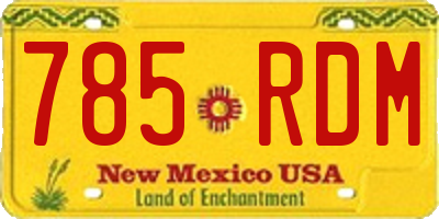 NM license plate 785RDM
