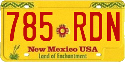 NM license plate 785RDN