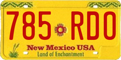 NM license plate 785RDO