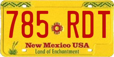 NM license plate 785RDT