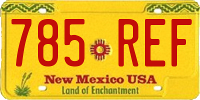 NM license plate 785REF