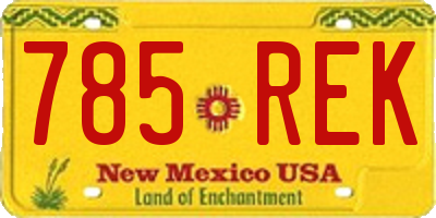 NM license plate 785REK