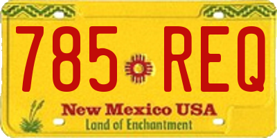 NM license plate 785REQ