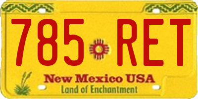 NM license plate 785RET