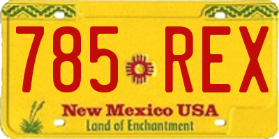 NM license plate 785REX