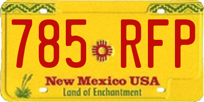 NM license plate 785RFP