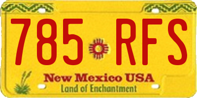 NM license plate 785RFS