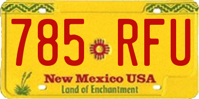 NM license plate 785RFU